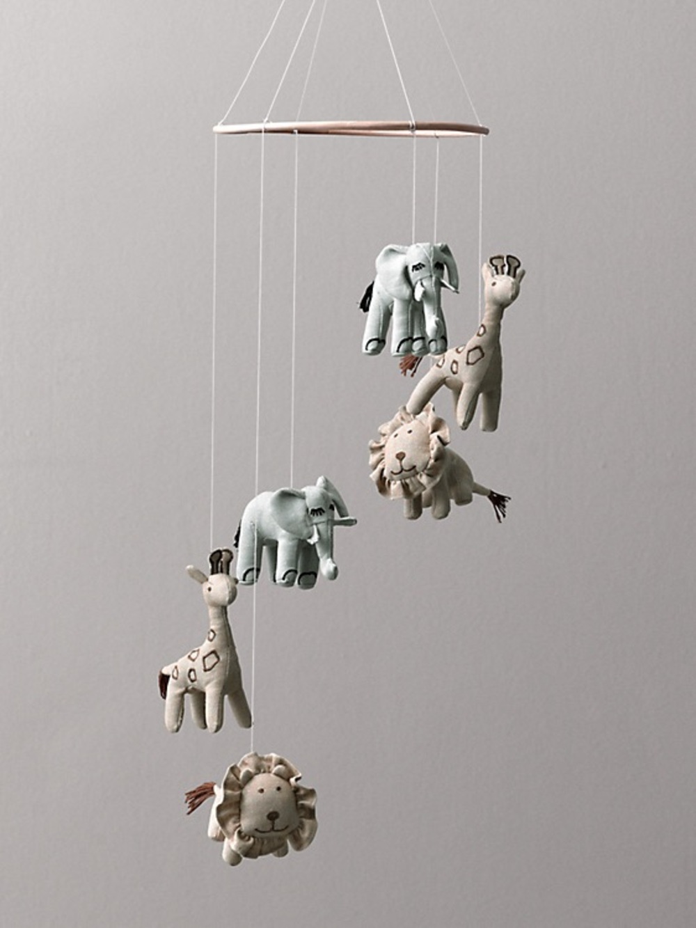 NEW Restoration Hardware Chambray Animal Mobile - Picture 1 of 4